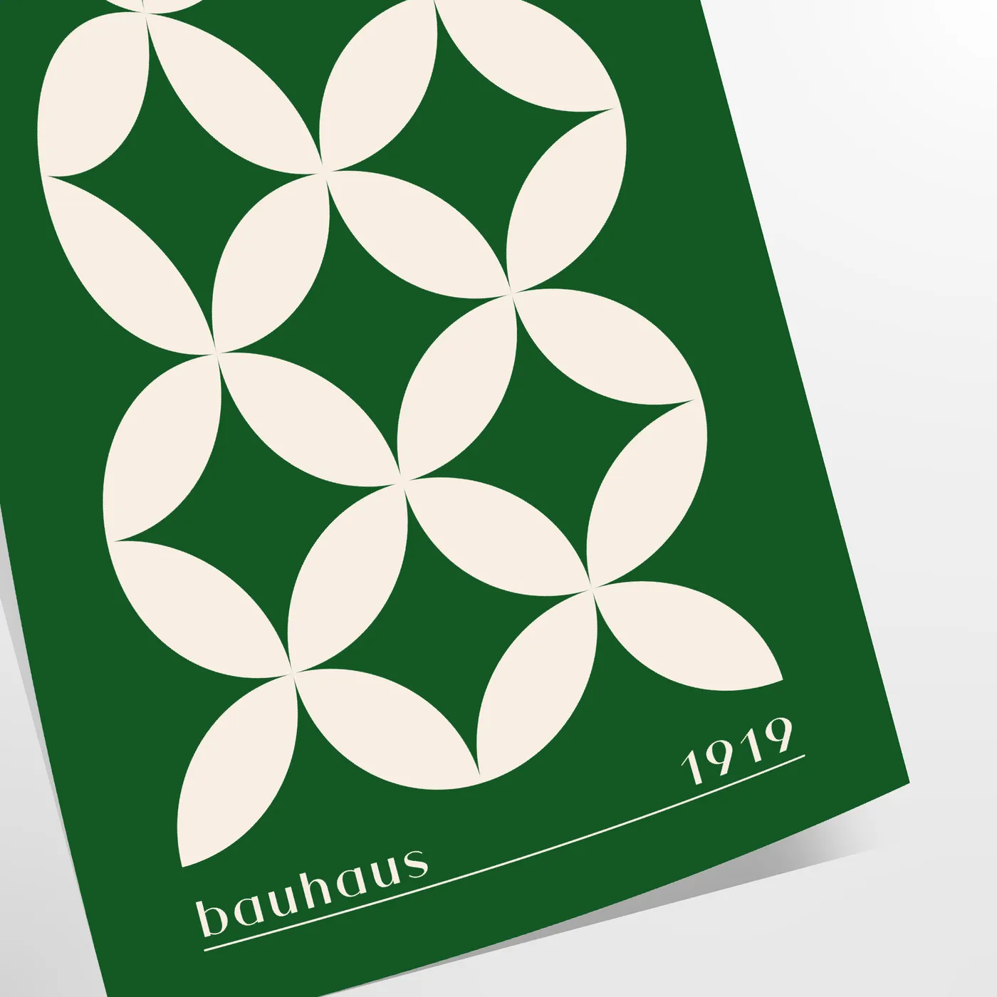 space captivating Bauhaus art prints geometrical designs green white poster modern aesthetics timeless elegance wall unique gift sizes A4 cm A0