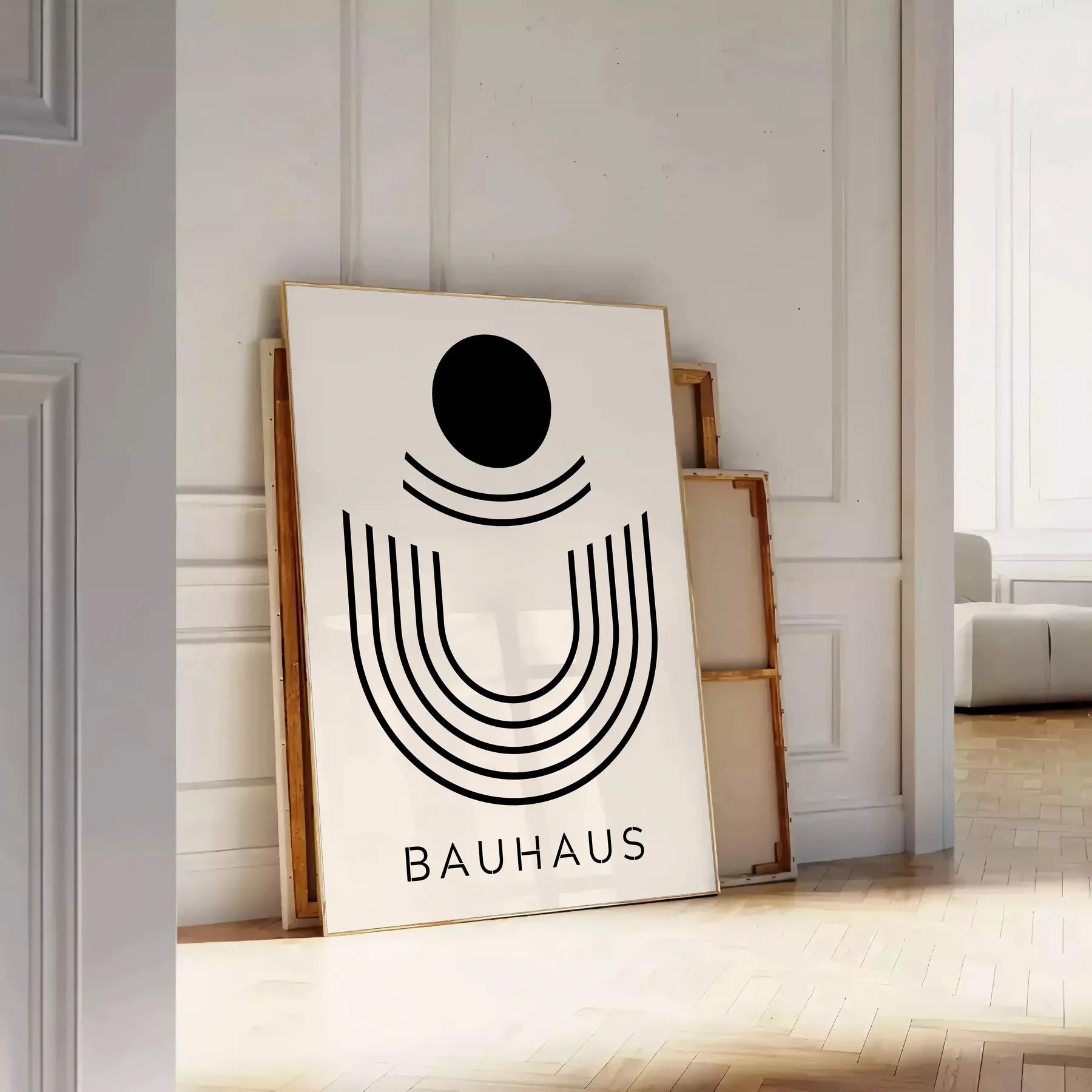 space Bauhaus Poster Vintage print geometrical designs gray black timeless wall art sophisticated touch decor perfect gift sizes A4 cm A0