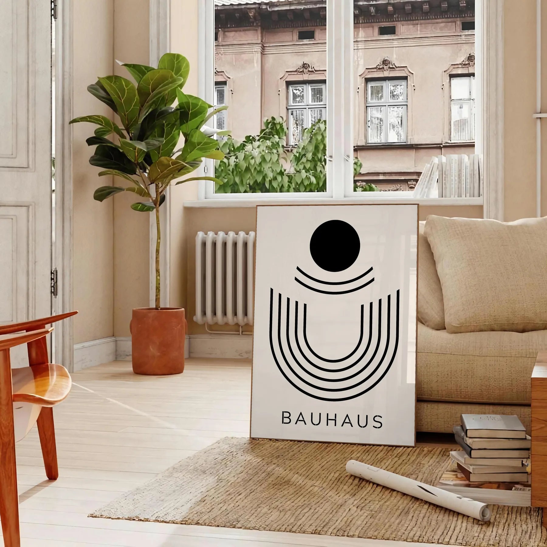 space Bauhaus Poster Vintage print geometrical designs gray black timeless wall art sophisticated touch decor perfect gift sizes A4 cm A0