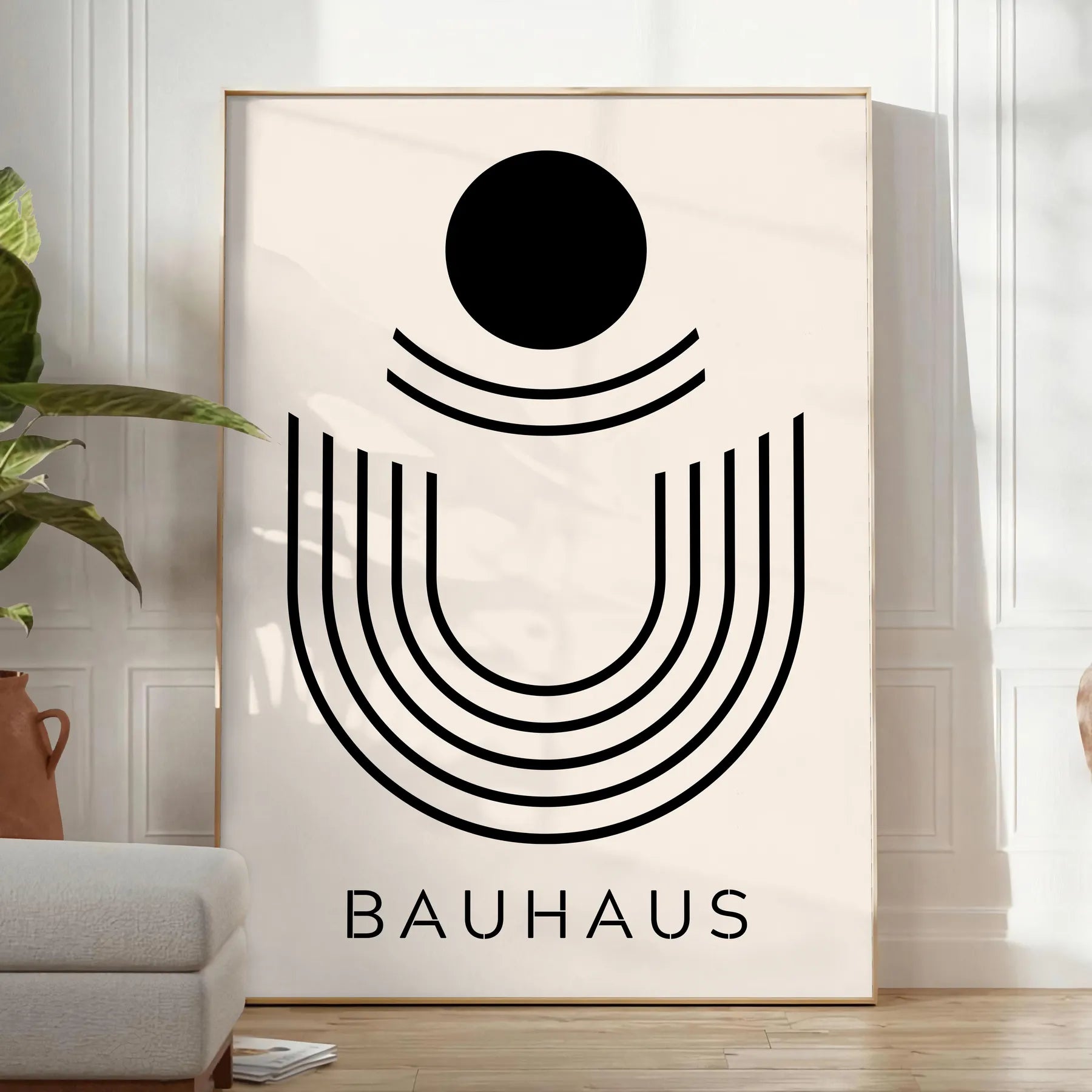 space Bauhaus Poster Vintage print geometrical designs gray black timeless wall art sophisticated touch decor perfect gift sizes A4 cm A0