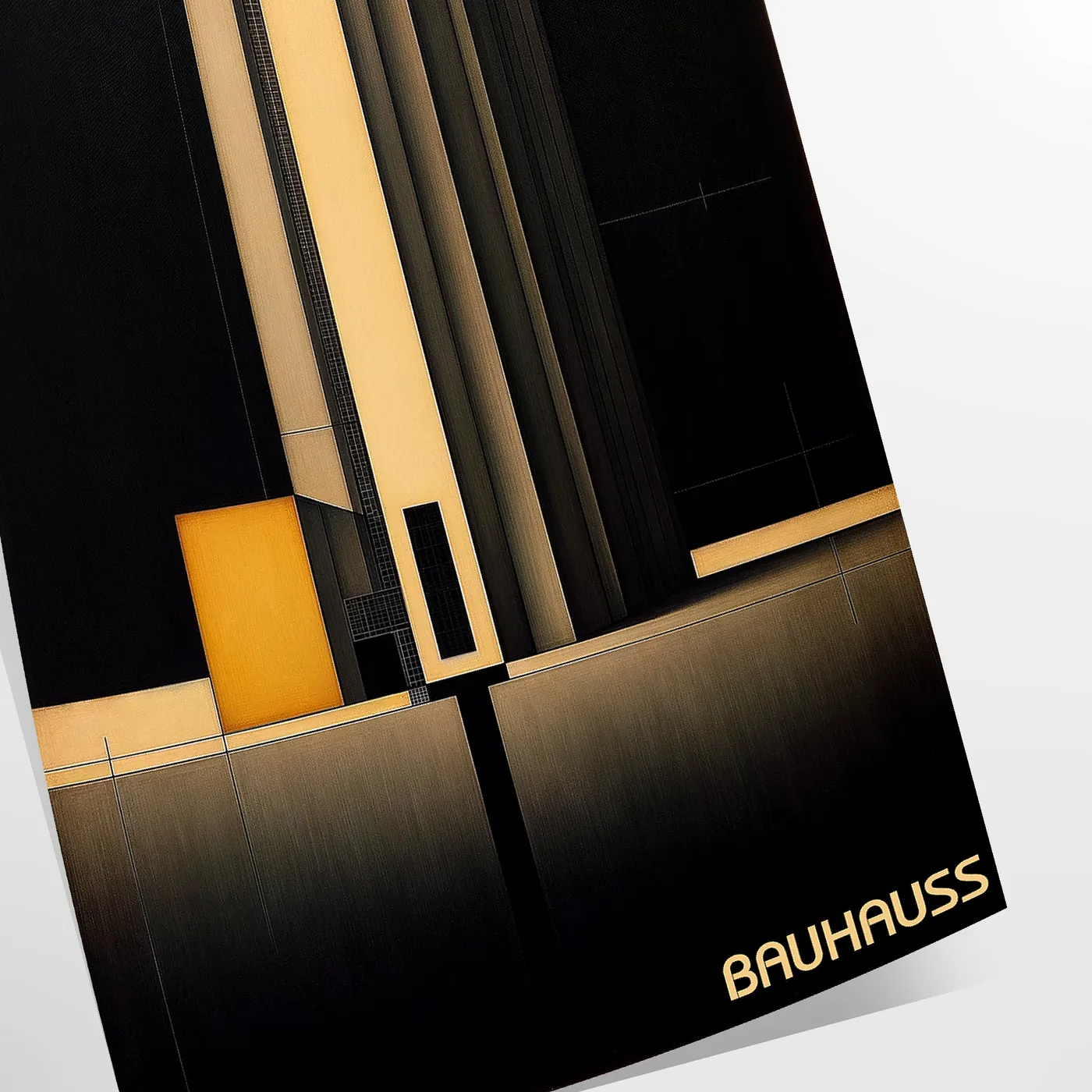 space striking Bauhaus dark poster design captivating piece wall art modern aesthetics timeless style perfect artwork home unique gift favorite unframed options