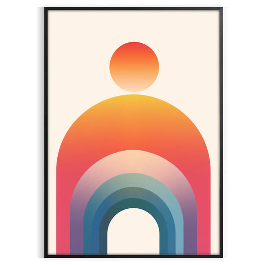 space geometric minimal art poster sleek gray vibrant orange tones wall unique gift print modern touch decor sizes A4 cm A0