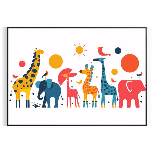 space stunning geometric minimal art poster vibrant orange blue hues eye wall thoughtful gift lovers striking artwork modern flair room unframed options