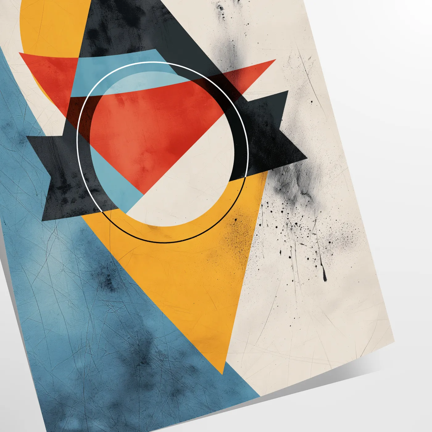 elegance geometric minimal art stunning orange blue poster wall stylish gift artwork decor modern flair print addition collection