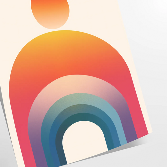 space geometric minimal art poster sleek gray vibrant orange tones wall unique gift print modern touch decor sizes A4 cm A0