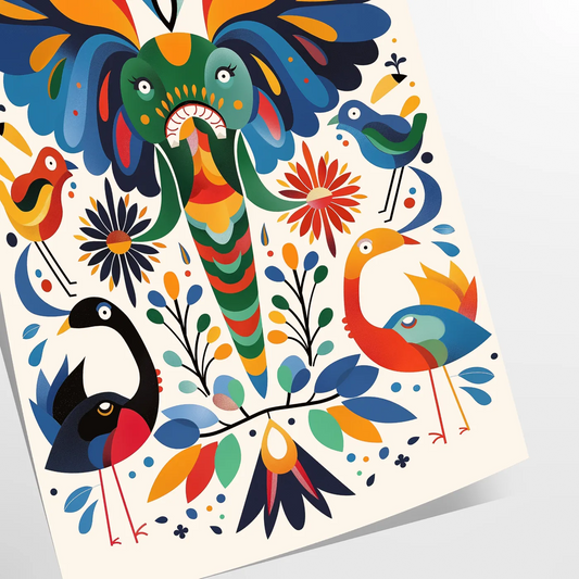 space geometric minimal art poster vibrant orange blue hues unique wall thoughtful gift sizes A4 cm A0 decor stunning artwork today