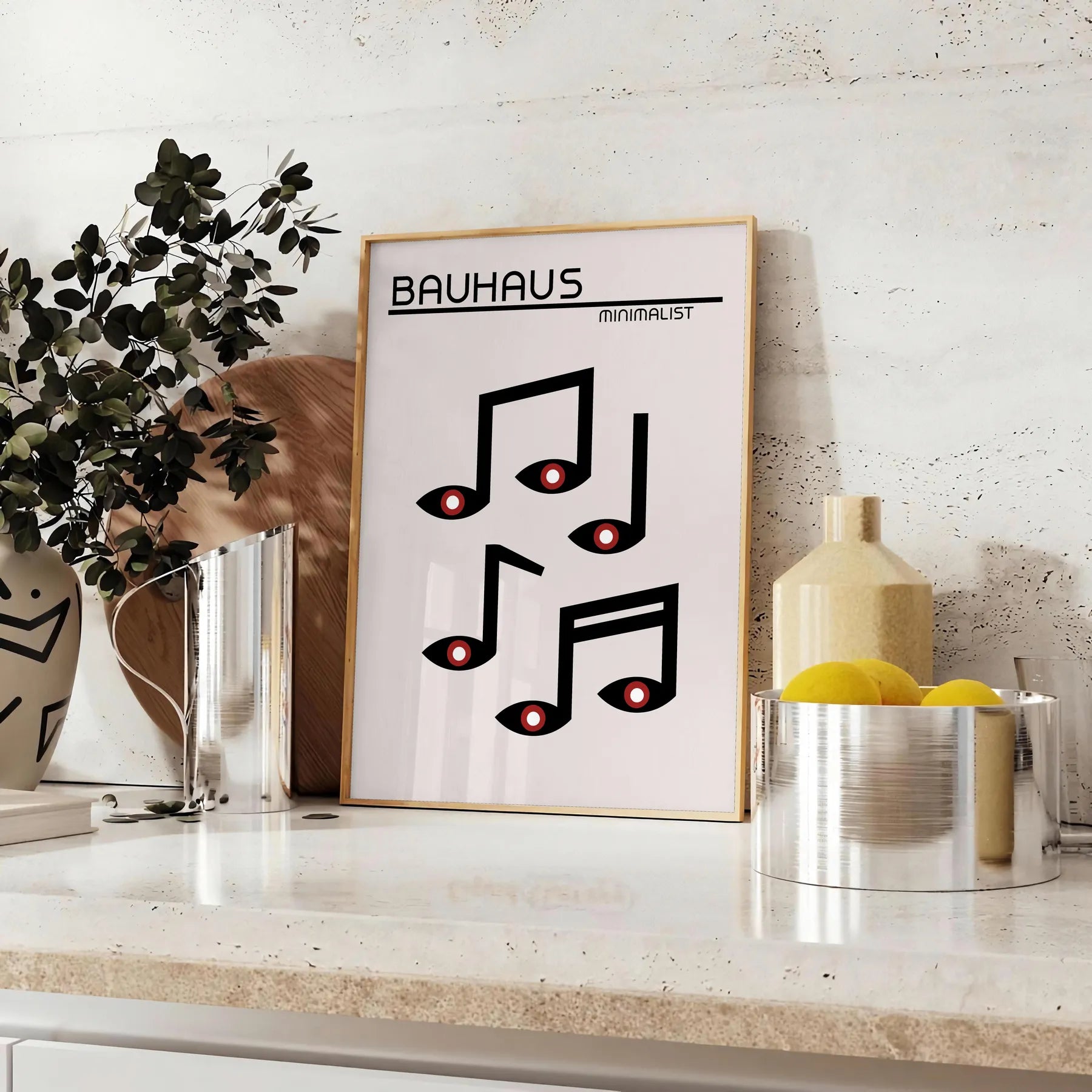 touch modern elegance space stunning Bauhaus art print poster wall unique gift artwork essence design lovers enthusiasts sizes A4